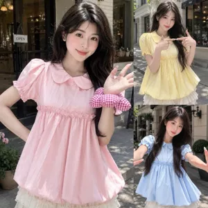Áo kiểu babydoll cổ bèo thời trang nữ chất gió dù sang chảnh BVS3886- - Hieuvy Botique