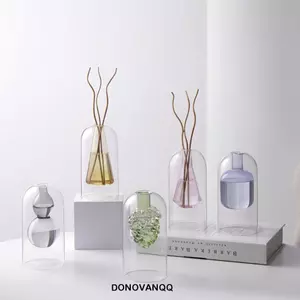 Chai hương liệu DONOVANQQ, Chai bay hơi tinh dầu sáng tạo bằng thủy tinh, Trang trí máy tính để bàn Tinh tế hai lớp Chai khuếch tán hương thơm