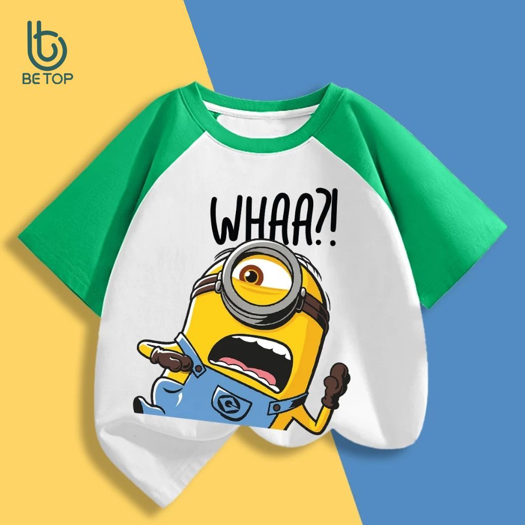 Áo Phông Minions Cute Cho Bé BETOP, Áo Thun Chất Cotton Cao Cấp, Kiểu Dáng Basic Dễ Mặc, Thoáng Mát Cho Bé Trai Bé Gái
