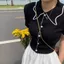 Áo Sơ Mi Tay Ngắn SAIA, Áo Dệt Kim Màu Trơn Slim Fit, Áo Sơ Mi Nữ Tay Áo Cổ Áo Co Giãn Mỏng Cho Nữ