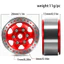 4 55mm 7mm Hex 1.0 '' Kim Loại Beadlock Bánh Xe Nâng Cấp Hub Vành Cho 1 / 18 Rc Xe Bánh Xích Traxxas Trx4-m Trx4m Bronco Defender Trục Scx24 Fms Fms Nâng Cấp