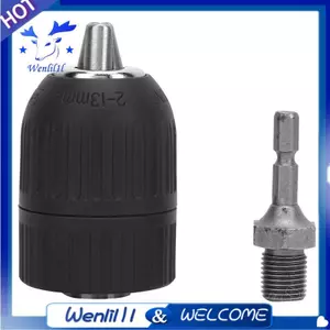 Máy khoan điện Chuck, 1 / 2-20UNF Máy khoan không cần chìa khóa, Bộ chuyển đổi đầu khoan không cần chìa khóa 2.0-13MM + Thanh kết nối lục giác 1 / 4