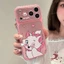 Ốp điện thoại mạ trái tim tình yêu bên mèo dễ thương cho iPhone 17 Pro Max 16 15 Pro Max Vỏ bảo vệ chống sốc