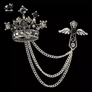 Chổi Và Nam Phụ Kiện Trang Sức Kim Cương Giả Vương Miện Chữ Thập Huy Hiệu sel Trâm Cài Mới