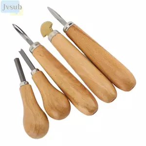 JVSUB 5 Dụng cụ trang sức, Công cụ cài đặt đầu bền hình dạng đặc biệt, Tay cầm bằng gỗ chính xác Dụng cụ đá tiện dụng Thiết lập đá