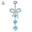 Thép không gỉ Chấm Hồng Mũi Khoan Rốn Vòng Móng Tay Bướm Zircon Đơn Giản Rốn Bule Xuyên Trang Trí [Mina]