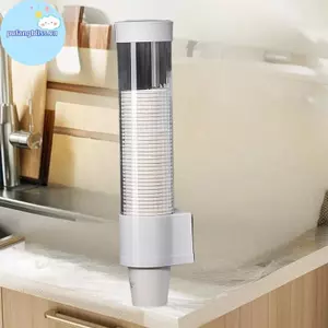 Pufangbliss Dùng Một Lần Cốc Hút Treo Tường Dùng Một Lần Cốc Giấy Đựng Cốc Nhựa Hộp Đựng Tự Động Thả Cốc VN