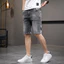 Quần short denim rách nhẹ phong cách Nhật Bản dành cho nam, dáng rộng vừa vặn, quần short năm điểm đa năng
