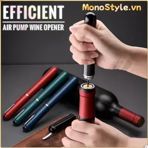 MONOSTYLE Dụng cụ mở chai rượu Dụng cụ nhà bếp Nâng cấp máy bơm áp suất không khí với máy cắt lá Thép không gỉ Pin Loại bút Nút chai rượu