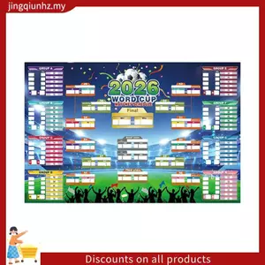 Poster biểu đồ tường 2026, Trang trí cuộc thi theo dõi lịch thi đấu của đội, Bóng đá tối ưu dành cho người hâm mộ