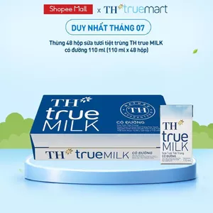 Thùng 48 hộp sữa tươi tiệt trùng TH true MILK có đường 110 ml (110 ml x 48)