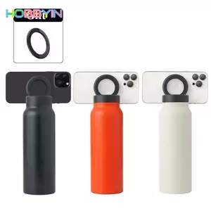 Bình nước thể thao HOBBYIN, có giá đỡ điện thoại từ tính Cốc cách nhiệt dung tích lớn, Bình nước cách nhiệt 24 Oz bằng thép không gỉ
