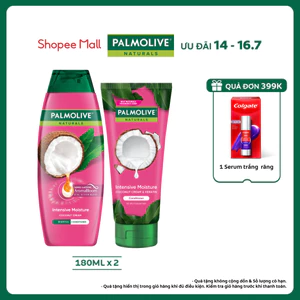 Bộ đôi Dầu gội Palmolive và dầu xả 180ml chiết xuất thiên nhiên cho tóc mềm mượt, lưu hương dài lâu