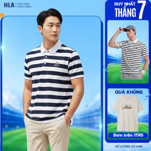 Áo POLO nam tay ngắn HLA x ZOLA kẻ sọc, cổ bẻ tinh tế, năng động & co giãn