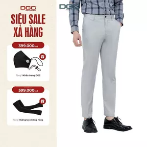 Quần kaki nam không ly DGCs - dáng suông, đứng dáng,co giãn nhẹ - SQKBC04M