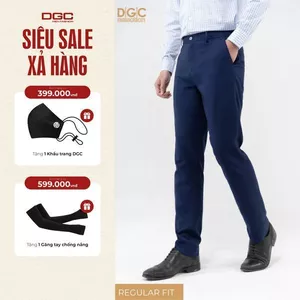 Quần âu nam không ly, Quần âu DGC được thiết kế dáng suông nhẹ vừa vặn, màu sắc trung tính-SQTBB05M