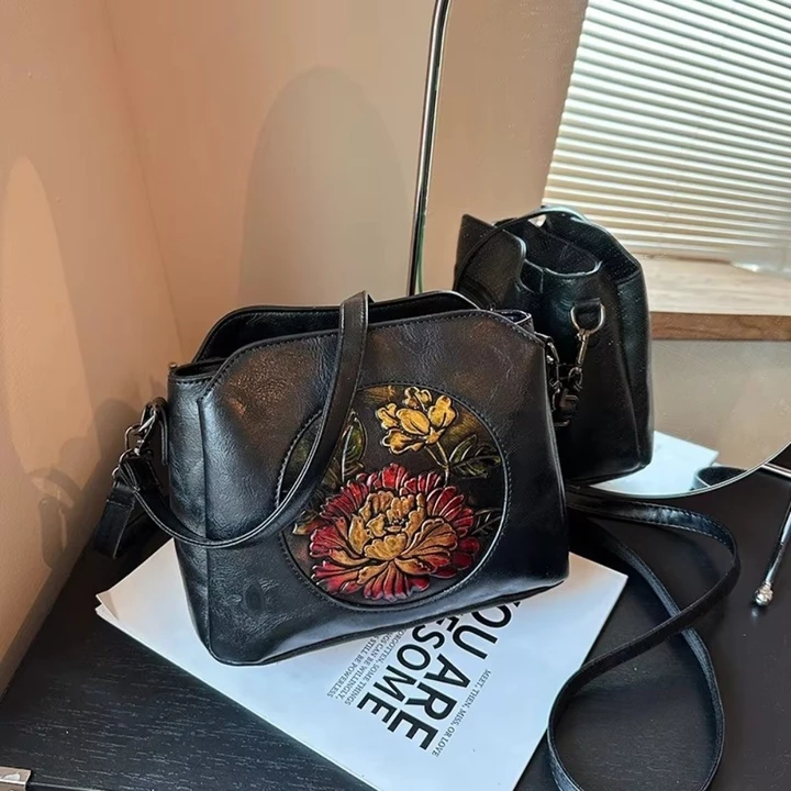 Women's Vintage PU Leather Crossbody Bag – 5