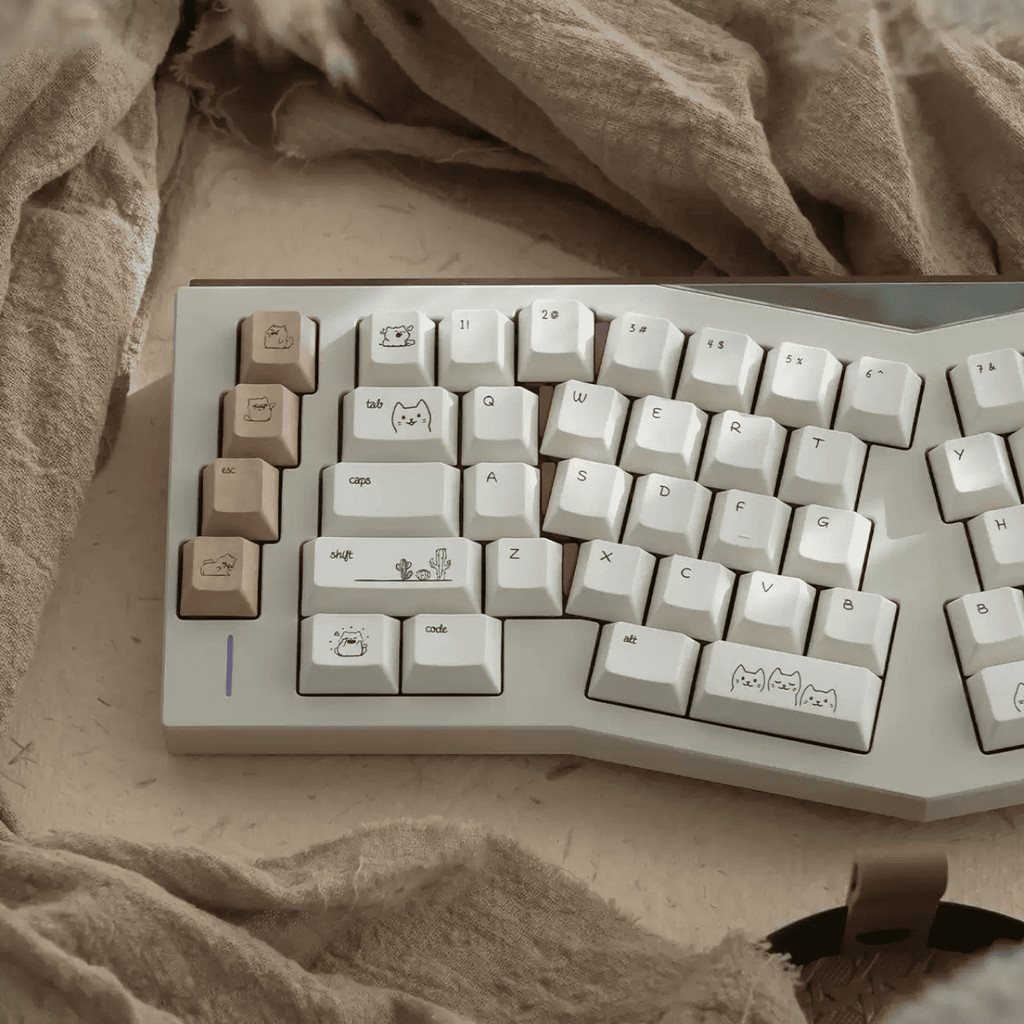 Bộ Keycap Ure Sand Cat 152 Phím Cherry Profile PBT Dye-Sub, Theme Mèo Cát Beige Brown, Stem MX, Nhiều Layout | BigBuy360 - bigbuy360.vn