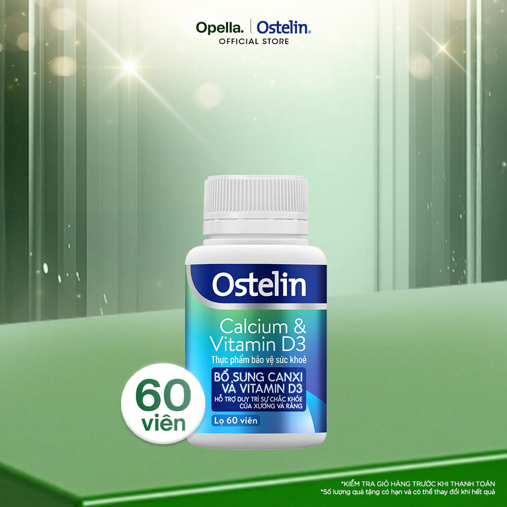 Ostelin Viên Uống Hỗ Trợ Bổ Sung Calcium & Vitamin D3 Duy Trì Chắc Khỏe Xương và Răng 60 viên