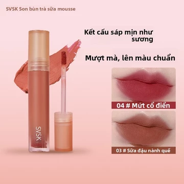 【Sản phẩm hot】Son bùn mousse trà sữa, son thỏi, son kem, phong cách ngự tỷ ngọt ngào, siêu đáng yêu, giữ màu lâu