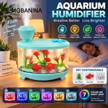 Máy tạo độ ẩm tinh dầu MOBANINA, ABS xanh + Linh kiện silicon và điện tử Máy tạo độ ẩm cảnh quan Mini, Máy tạo độ ẩm phun sương lớn bằng hương liệu Máy tạo độ ẩm tiếng ồn thấp