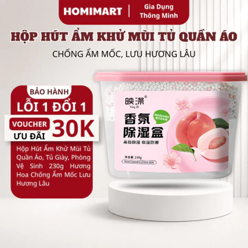 Hộp Hút Ẩm Khử Mùi 230g Hương Hoa, Hộp Hút Ẩm Tủ Quần Áo Tủ Giày, Hạn Chế Ẩm Mốc