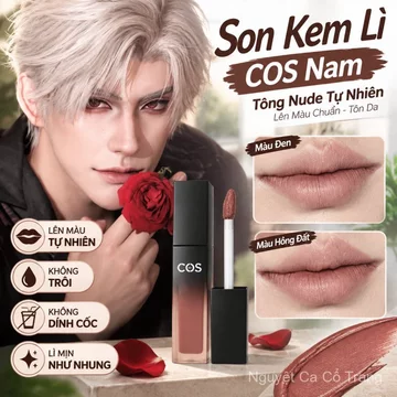 Son kem nam cosplay màu nude tự nhiên không trôi không dính ly lì mờ tôn da son bùn nam giới bán chạy