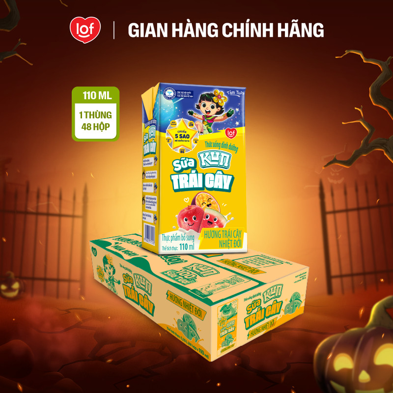 Sữa trái cây KUN vị trái cây nhiệt đới thùng 48 hộp x 110ml