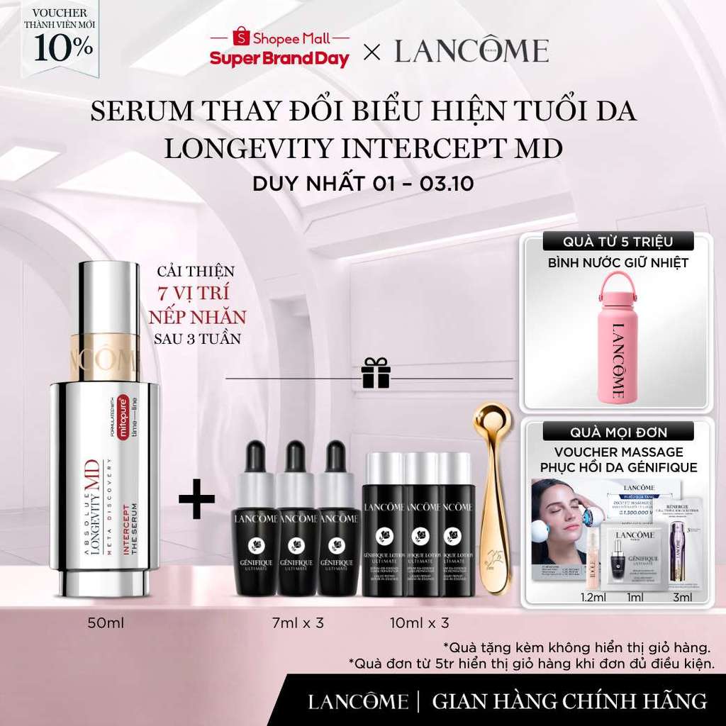 [LẦN ĐẦU RA MẮT] SERUM THAY ĐỔI BIỂU HIỆN TUỔI DA LANCOME LONGEVITY INTERCEPT MD 50ML
