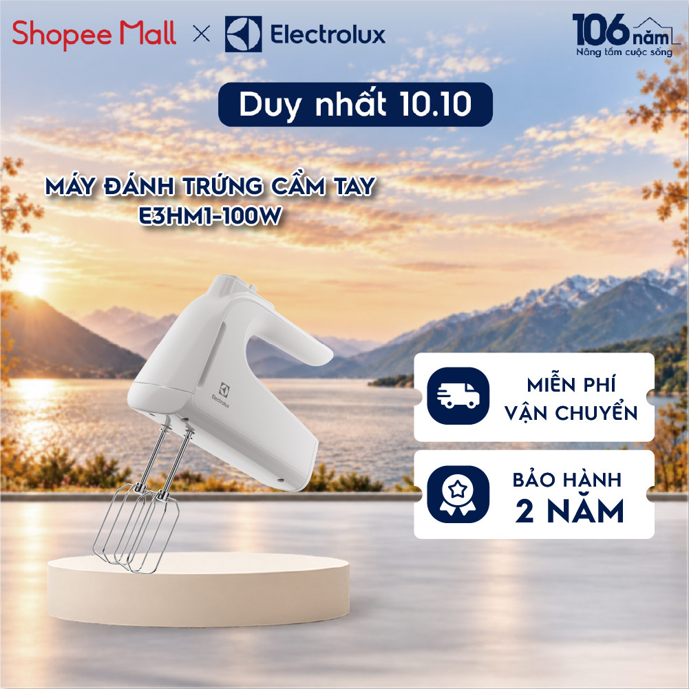 [Mới] Máy đánh trứng cầm tay Electrolux UltimateTaste 300 E3HM1-100W - Công suất 500W, 5 tốc độ