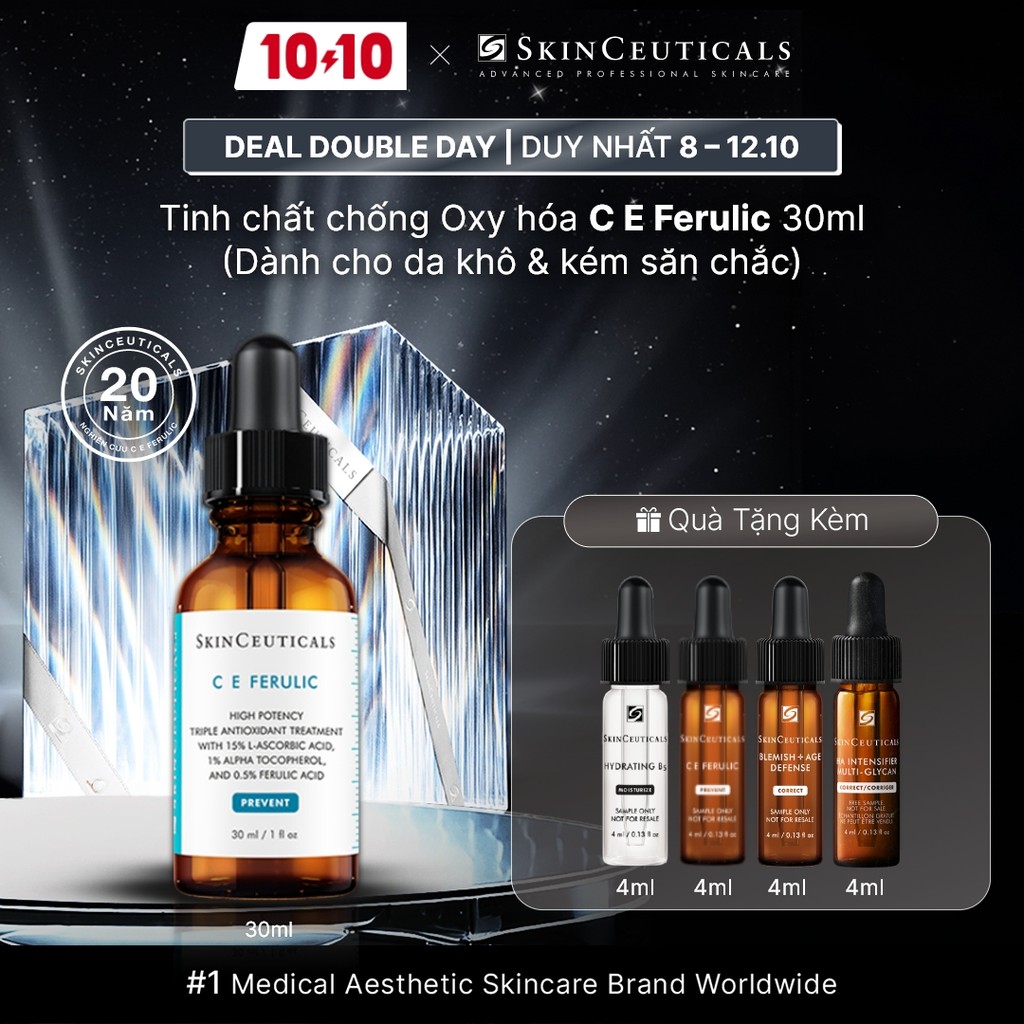 Dưỡng chất hỗ trợ ngăn ngừa loã hoá & nếp nhăn, giúp làn da khoẻ mạnh và săn chắc Skin Ceuticals CE FERULIC  30ml