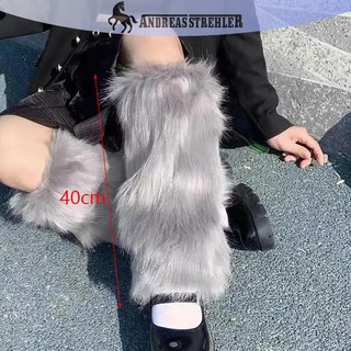 Onetimingfine Trắng Giả Chân Ấm Áp Boot Cover Y2K Goth Chân Chắc Chắn Tất Punk Dài Đến Đầu Gối Thời Trang Ấm Tất VN