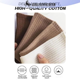 Onetimingfine Giữ ấm và lạnh ngoài trời Tất nữ màu trơn Thời trang Kaki Nâu trắng Cotton Tất cho bé gái Hàn Quốc VN