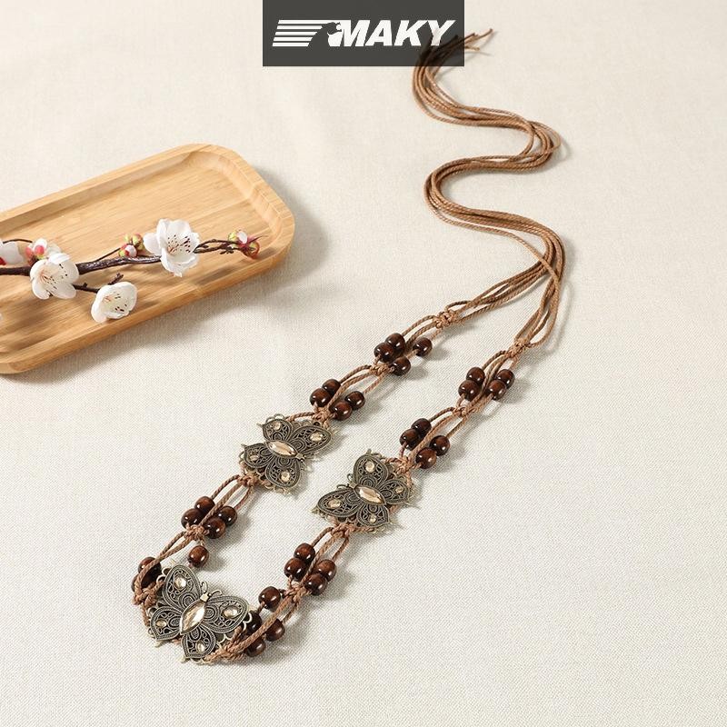 Newwellknownepic Phong Cách Bohemian Dệt Nước Phong Cách Dân Tộc Hạt Thắt Lưng Nữ Thường Ngày Kỳ Nghỉ Phong Cách Dây Thắt Lưng VN