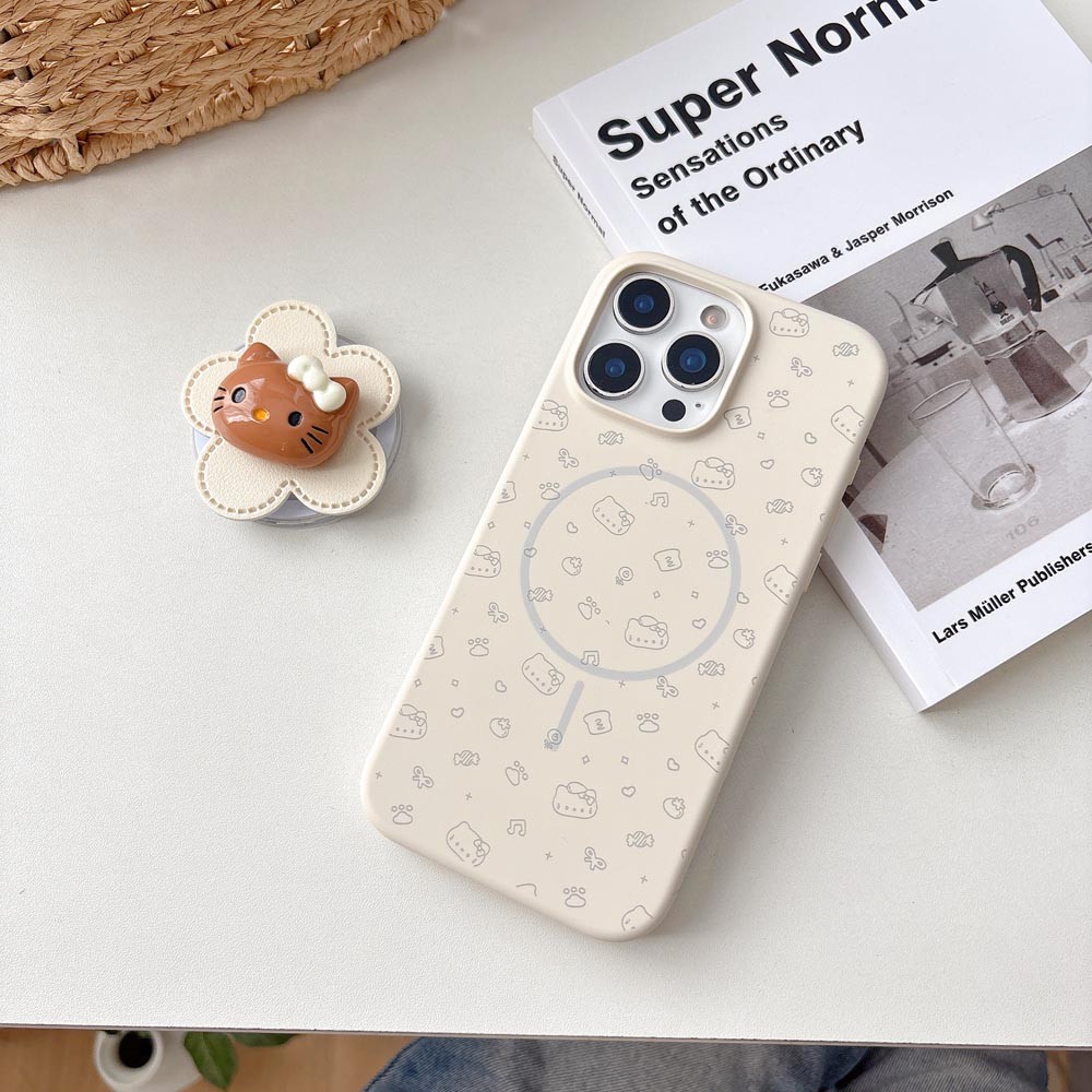 Ốp lưng TPU Tương thích với iPhone 13 14 14Pro 14ProMax 15 15Pro 15ProMax 16 16Pro 16ProMax 17 17Pro 17ProMax Vỏ nam châm họa tiết mèo phẳng
