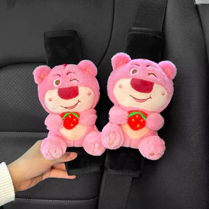 Hoạt Hình MỚI Dâu Gấu Búp Bê Ô Tô Dây An Toàn Có Miếng Lót Dây An Toàn Dễ Thương Dây Đeo Vai Miếng Lót Cho Vai Bảo Vệ Phụ Kiện Xe Hơi Cho Trẻ Em Người Lớn