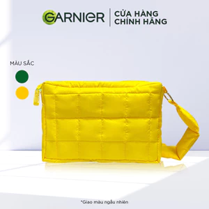Túi xách tay phao chần bông Garnier (Xanh lá cây, Vàng) tháng 12 2023