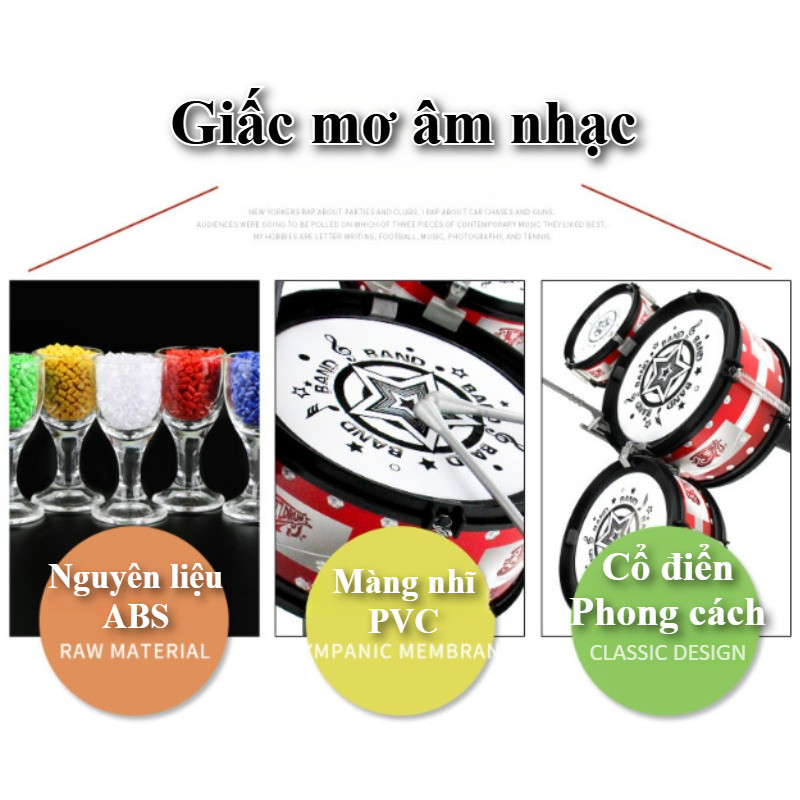 Đồ Chơi Bộ Trống Jazz 5 Món Cho Bé,Kèm Ghế,Nhạc Cụ Gỗ Giáo Dục Phát Triển Kỹ Năng Âm Nhạc