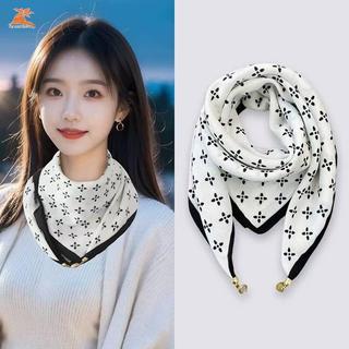 Khăn tam giác vải lanh cotton cho nữ, phong cách Hàn Quốc, bảo vệ cổ và giữ ấm