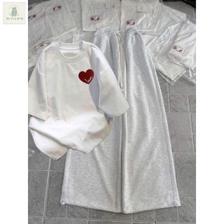 Tổng hợp quần  ống rộng chất da cá xám + mix áo phông form rộng tay lỡ unisex -TIM LOVE NGỰC-thubaquanao