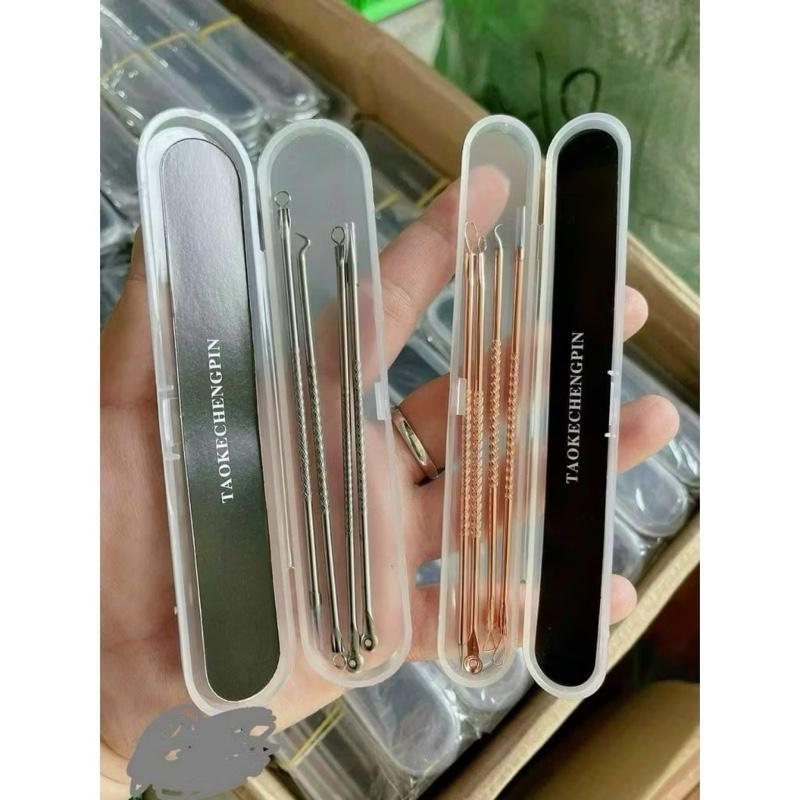 Bộ lặn mụn 4 cây 8 đầu cao cấp  thép không rỉ an toàn tiện dụng lặn hầu hết các loại mụn ..