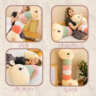 【BabyJoy】Gối Ôm Hươu Cao Cổ Dễ Thương 55cm,Thú bông bé hươu 3 màu ngộ nghĩnh,Vải cotton mềm chất lượng cao