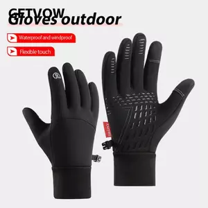 Găng tay trượt tuyết và đi xe đạp GETVOW - Chất liệu nylon polyester cao cấp, chống nước, cảm ứng được