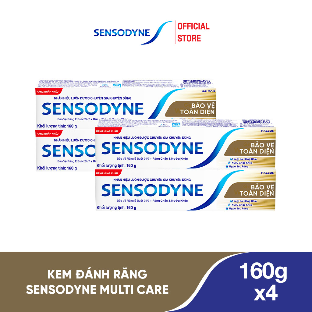 Bộ 4 Kem đánh răng SENSODYNE Multi Care 160g giúp giảm ê buốt hiệu quả và giúp nướu chắc khỏe