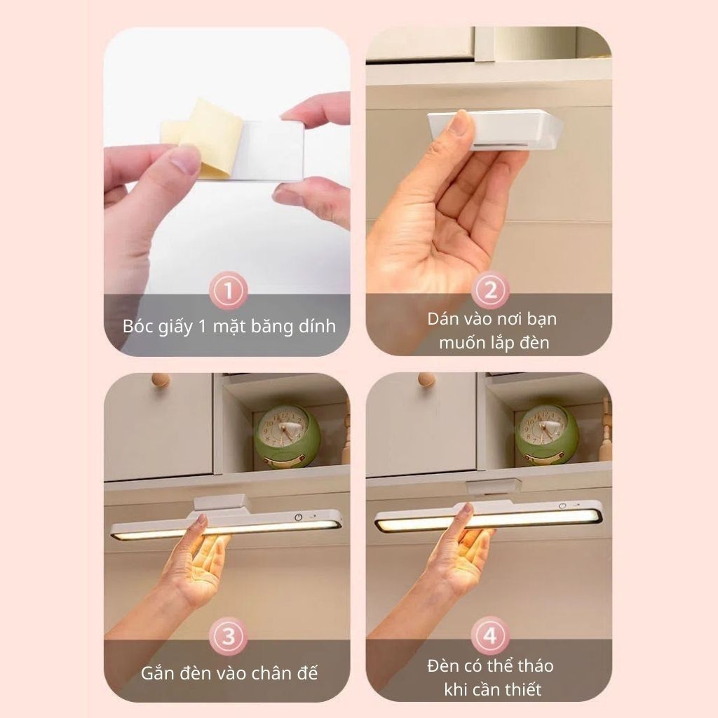 Đèn sạc được đèn LED cảm biến chuyển động đèn từ tính đèn học đèn tủ