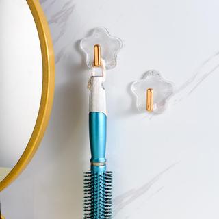 (Giao hàng tại địa phương) 10 chiếc Nhãn dán móc chắc chắn hình ngôi sao trong suốt Không cần khoan cho kệ lưu trữ lối vào Móc áo treo tường