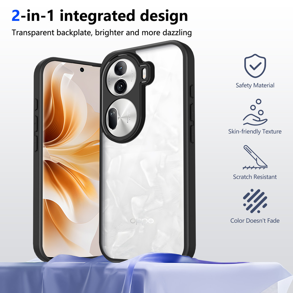 Ốp lưng Reno 11 Pro 5G Vỏ trong suốt mờ thời trang cho OPPO Reno 11 5G Vỏ điện thoại