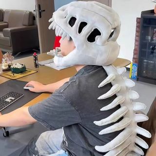 PENTAXZR Mũ Cosplay ngộ nghĩnh, Mặt nạ xương khủng long thiết kế Exosketeleton ngộ nghĩnh, thoáng khí mềm mại cho trẻ em / Dễ dàng đeo bộ xương khủng long Cos Đạo cụ chụp ảnh Đạo cụ