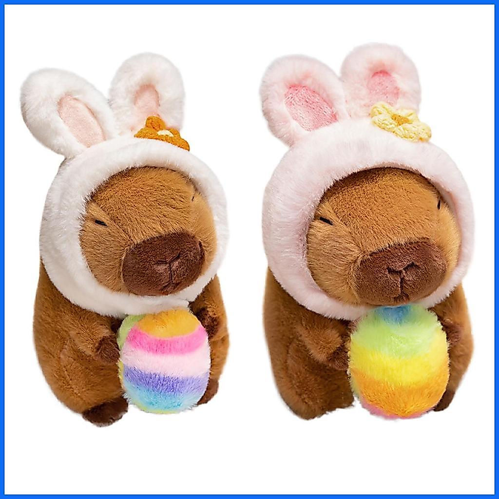 Capybara Thú Nhồi Bông 20cm Búp Bê Cốg Có Thể Giữ Trứng Phục Sinh Thú Nhồi Bông Búp Bê Với Thỏ Tai Mũ Cho Gia Đình junlavn