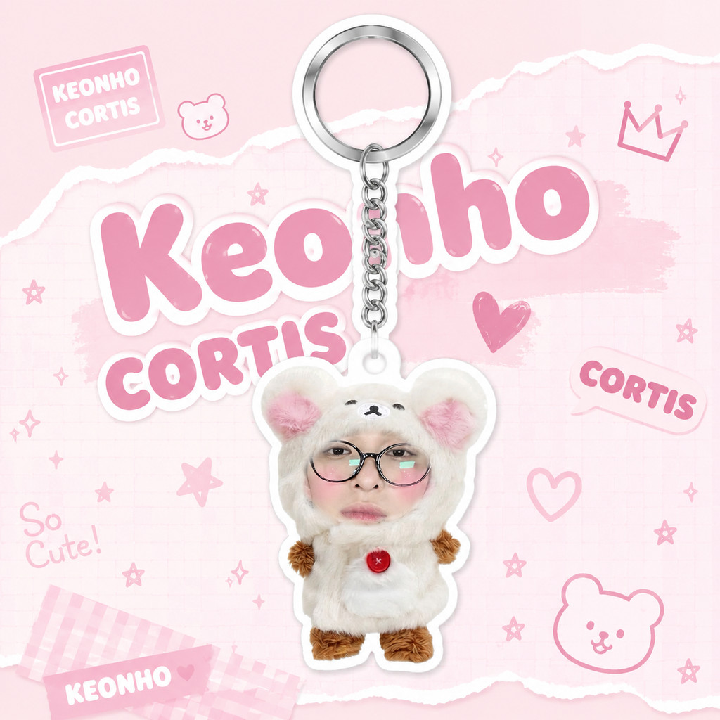 Keychain Cortis các thành viên, ver3 gấu chibi kết hợp nhiều phụ kiện